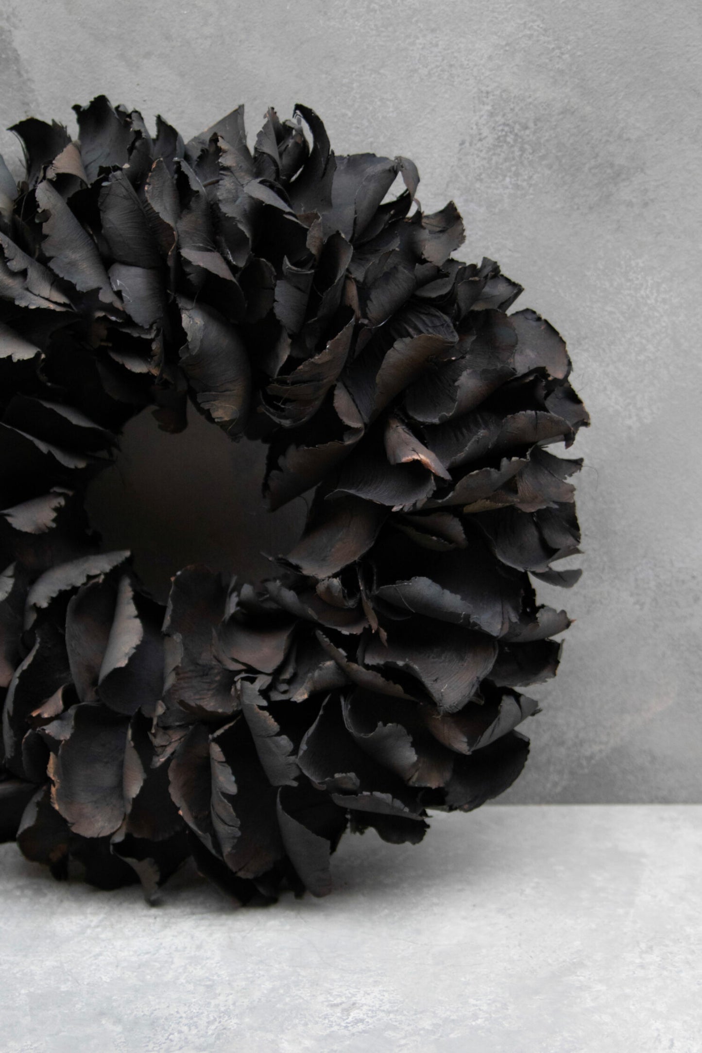 Palmblüten Kranz schwarz D: 25cm