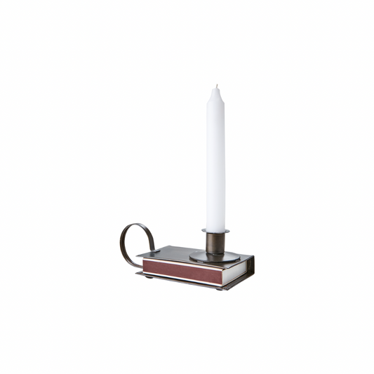 Kerzenhalter mit Streichholzschachtelbox schwarz