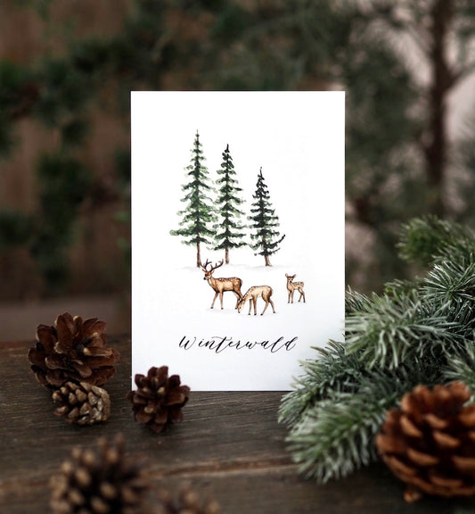 Postkarte „Winterwald“