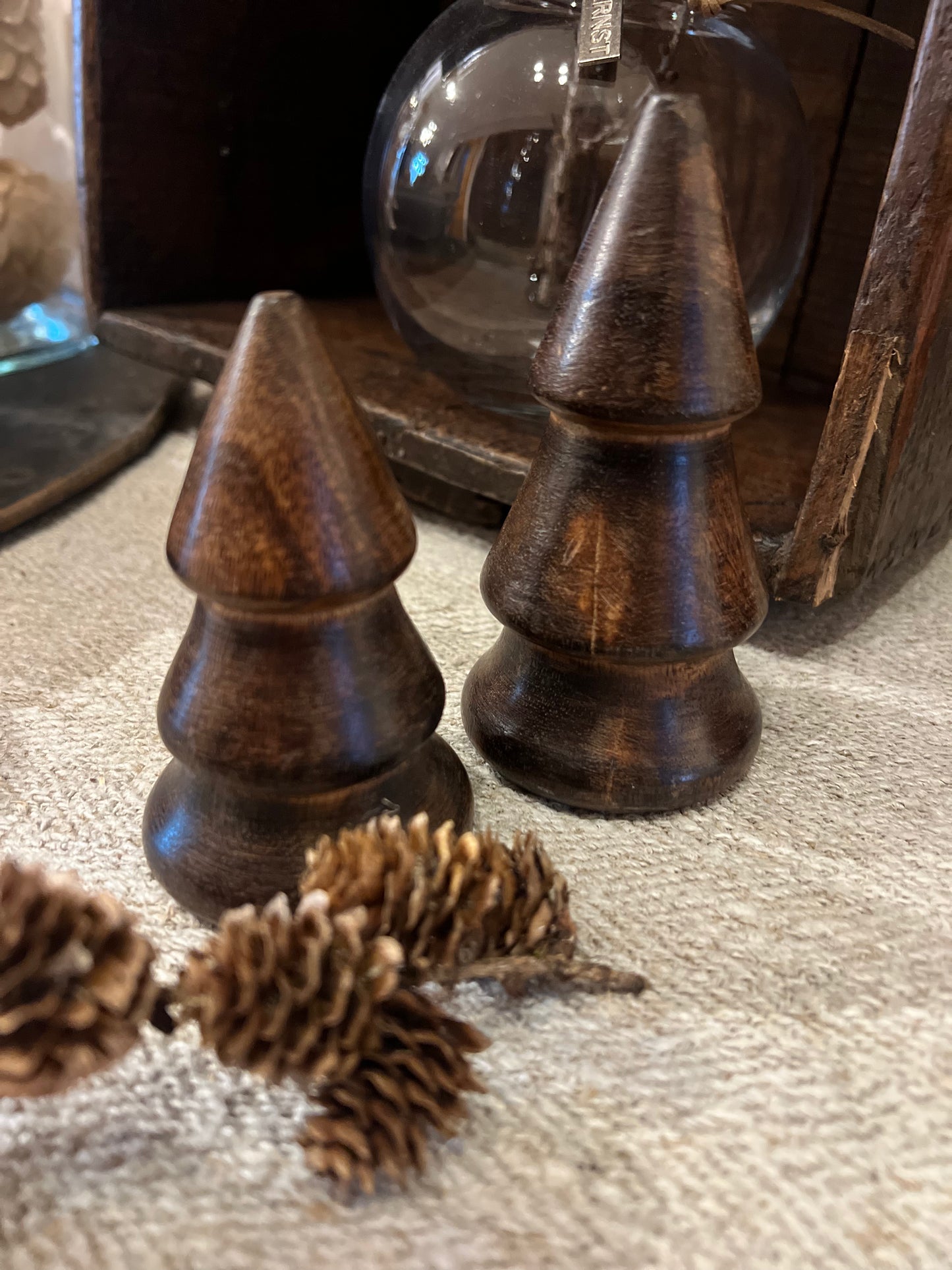 2erSet Holzbäumchen dunkelbraun