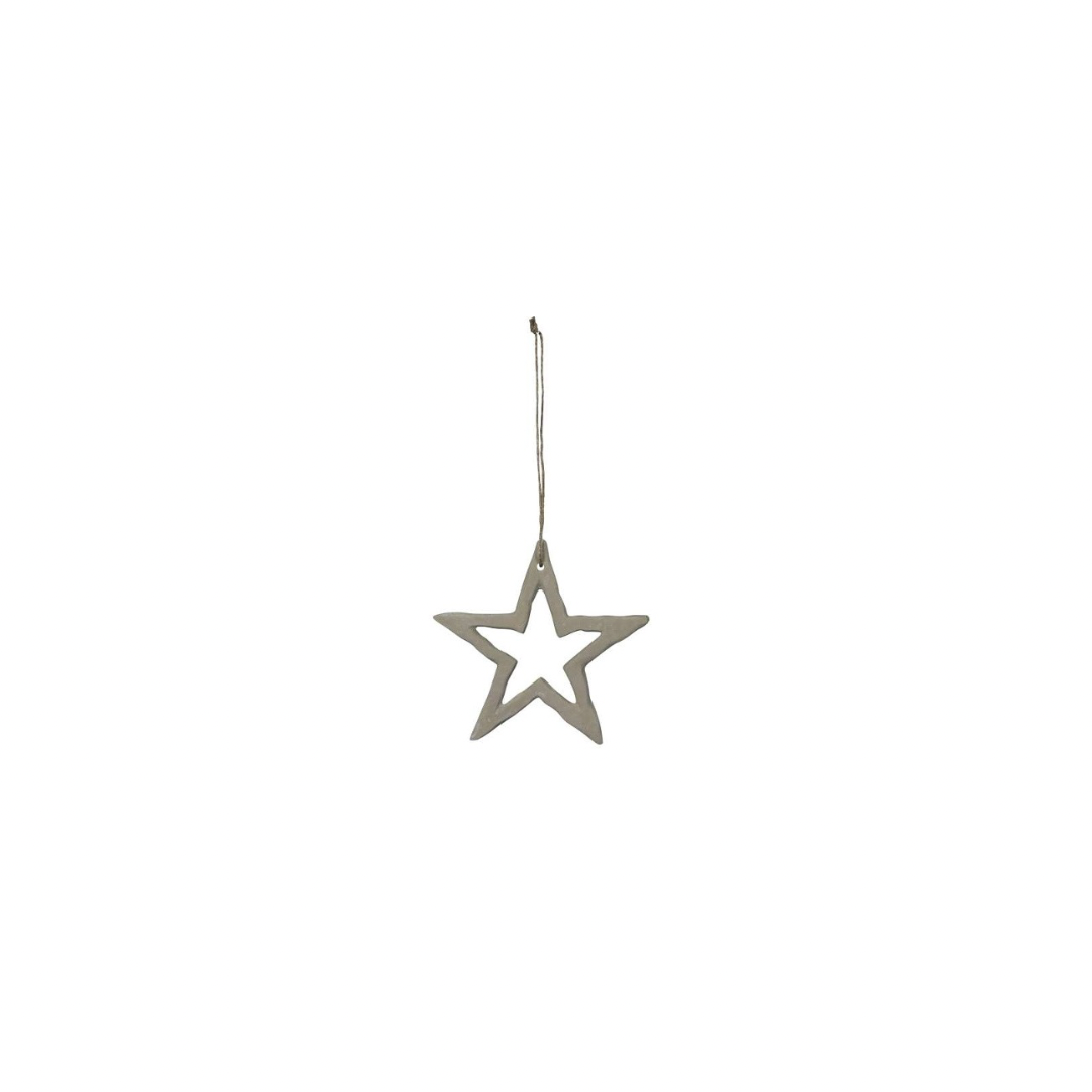 Metall Stern creme,grau