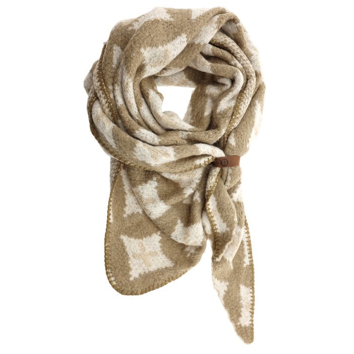 Dreiecksschal mit Rautenmuster, creme, beige