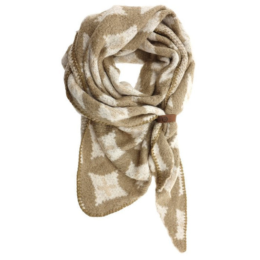 Dreiecksschal mit Rautenmuster, creme, beige