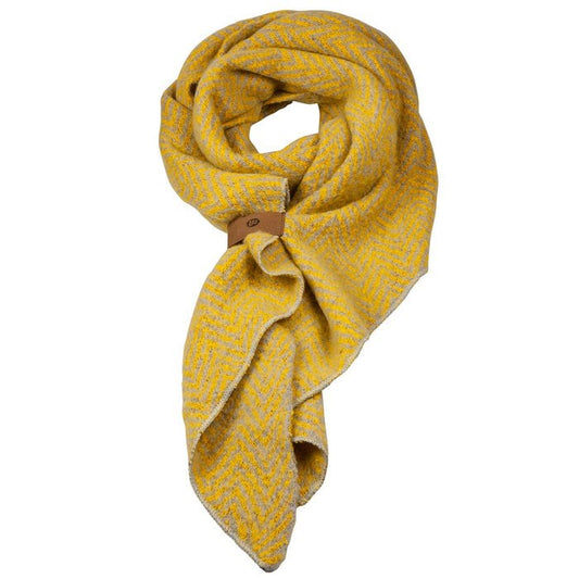 Schal Fischgrät gelb, grau