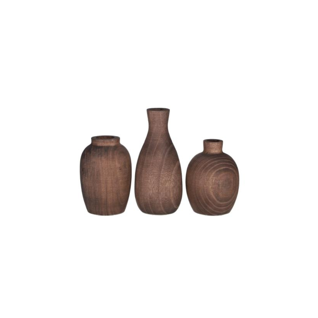 Deko-Vase braun Holz