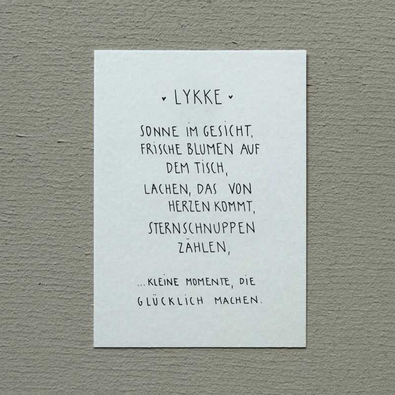 Postkarte „LYKKE“ Slowlay