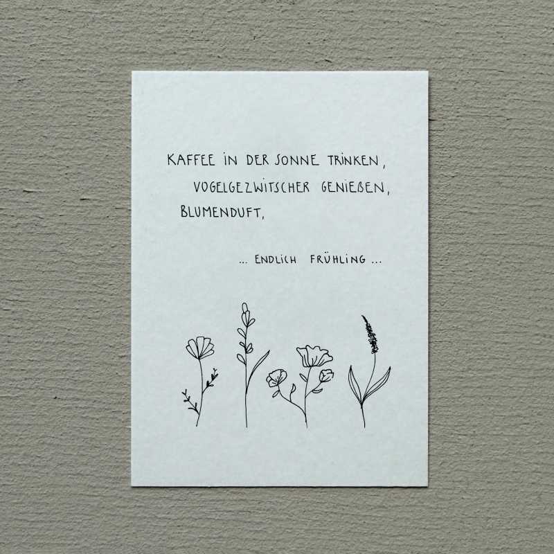 Postkarte „Kaffee in der Sonne…“ Slowlay
