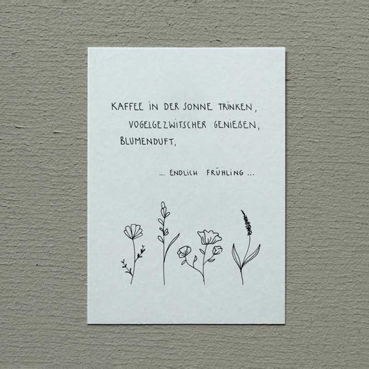 Postkarte „Kaffee in der Sonne…“ Slowlay