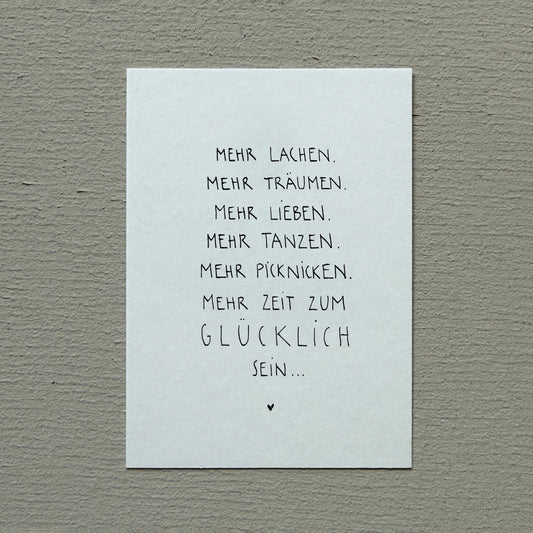 Postkarte „Mehr lachen…“ Slowlay