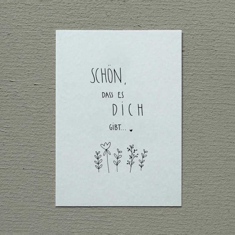 Postkarte „Schön dass es dich gibt“ Slowlay