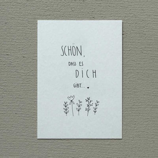 Postkarte „Schön dass es dich gibt“ Slowlay