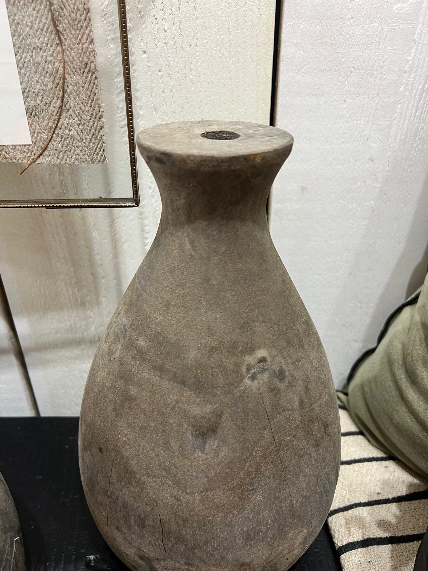 Holzvase massiv groß
