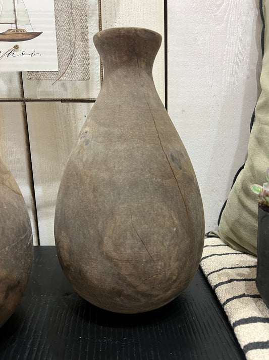 Holzvase massiv groß