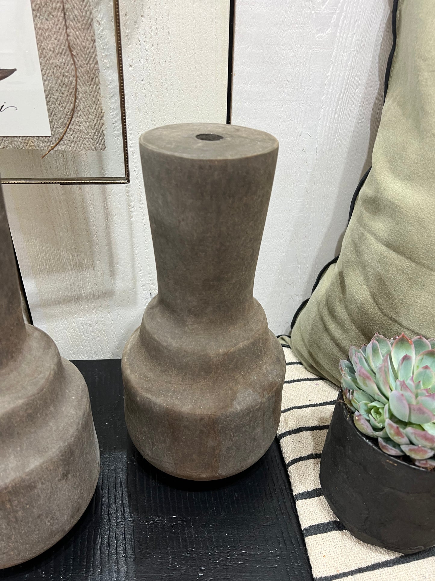 Holz Vase massiv