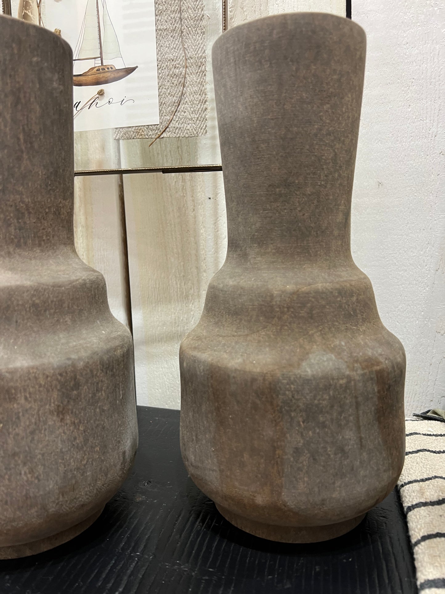 Holz Vase massiv