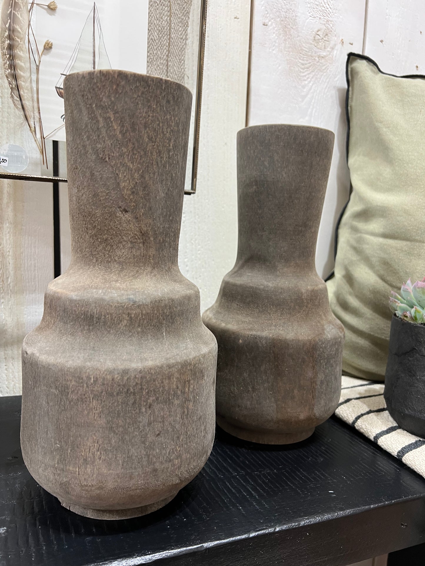 Holz Vase massiv