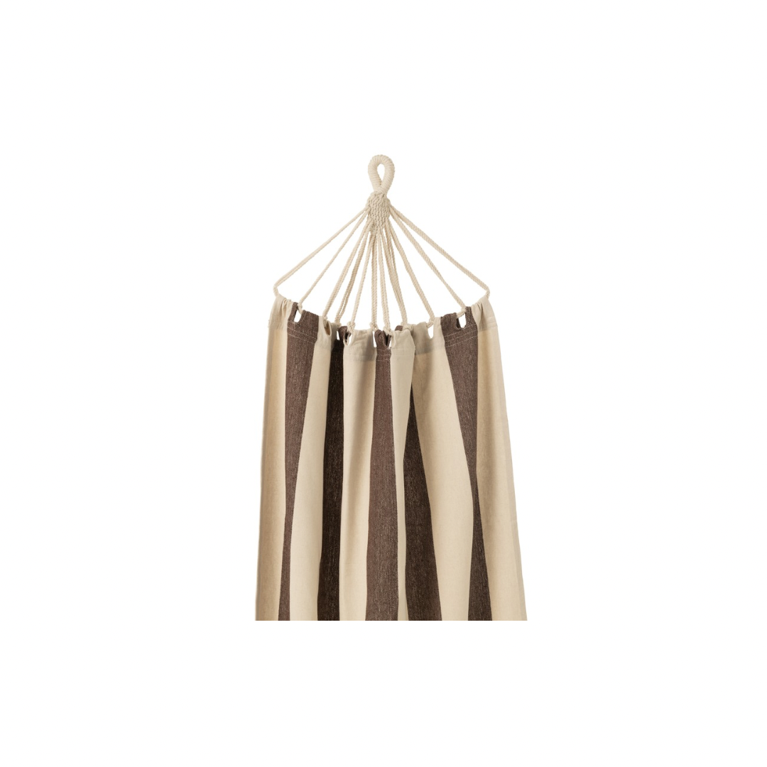 Hängematte Baumwolle mit Schutzhülle braun/creme J-Line