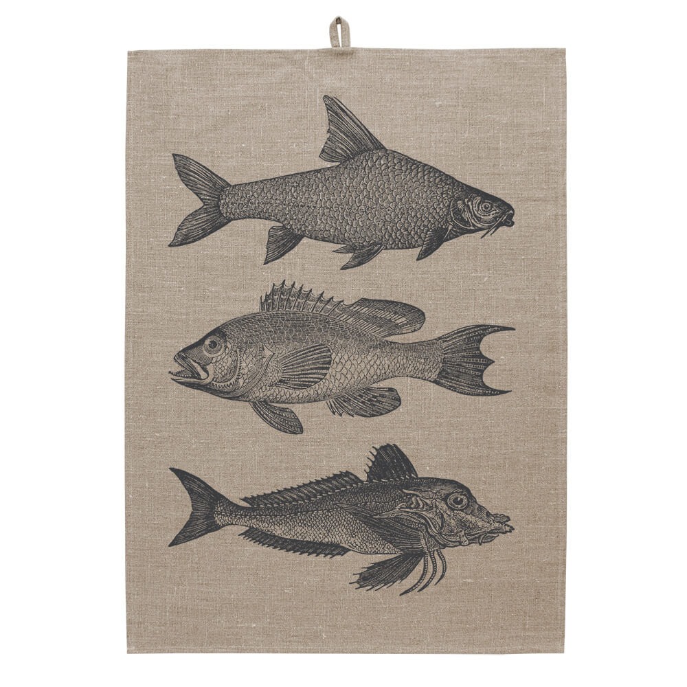 Geschirrtuch Leinen Fischtrio