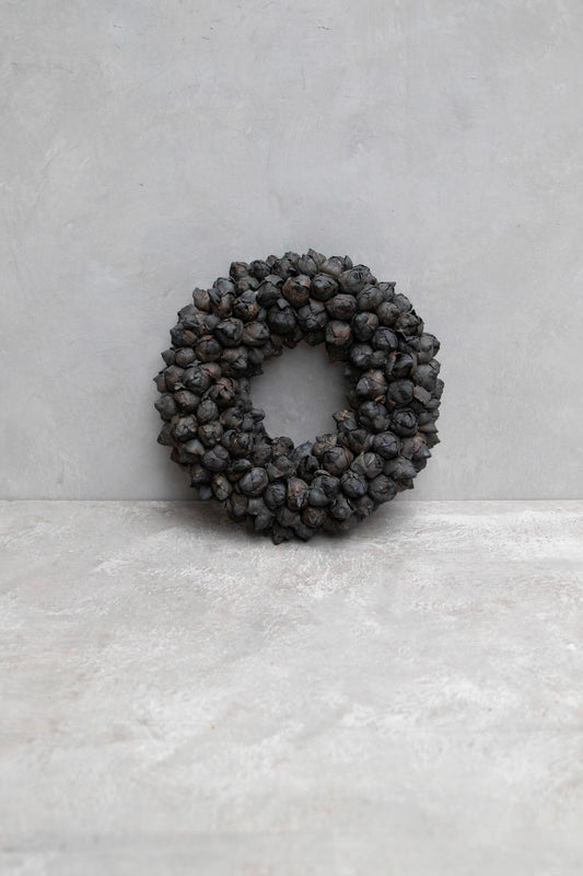 Kokosnuss-Fruchtkranz schwarz D: 30 cm