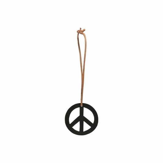 Friedenszeichen mit Lederband