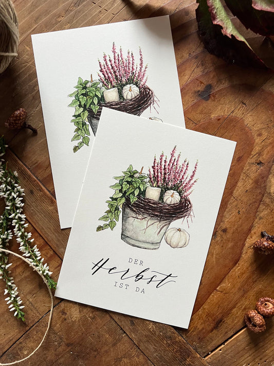 Postkarte „Der Herbst ist da“