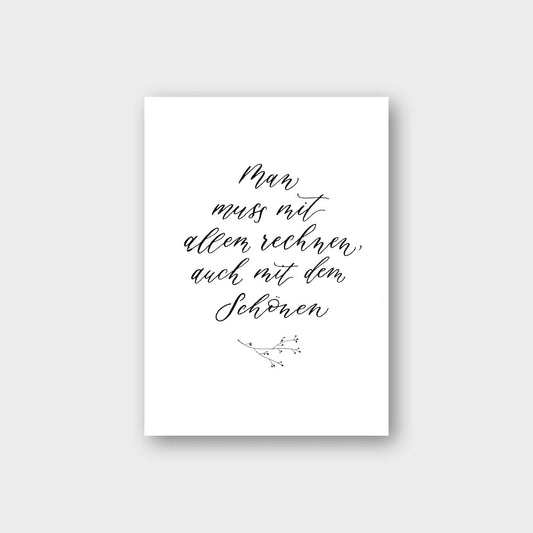 Postkarte "Mit allem rechnen